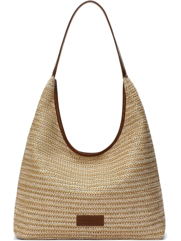 Straw Tote Bag For Women Woven Boho Beach Bags Large Shoulder Handbag For Daily
